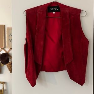 Very Cool Vintage Red Suede Vest